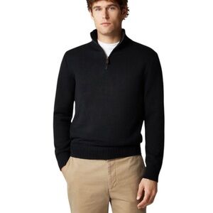 Eddie Bauer•Men's Navy Blue 1/4 Zip Cotton Sweater
